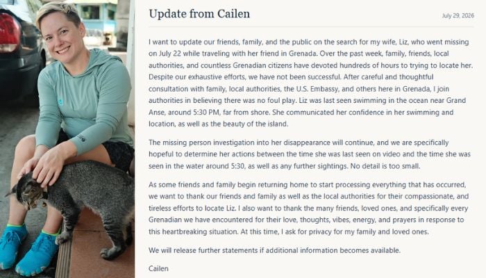 Elizabeth Waddells husband breaks silence after her mysterious Caribbean disappearance