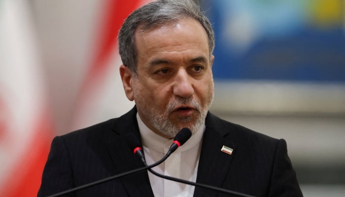 Iranian Foreign Minister Abbas Araqchi attends a press conference alongside Iraqi Foreign Minister Fuad Hussein (not pictured), in Baghdad, Iraq, June 28, 2026. — Reuters