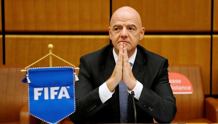 Fifa President Gianni Infantino waits for the start of a signing ceremony at the United Nations Office on Drugs and Crime (UNODC) headquarters in Vienna, Austria.— Reuters