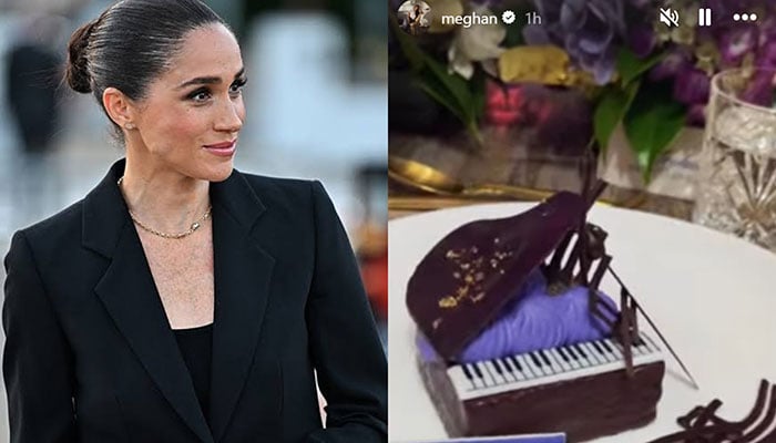Meghan Markle shows off chocolate piano from ‘last night with Prince Harry