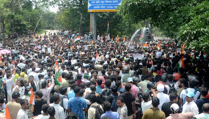 Indian police fire tear gas, use batons to disperse youth protesters