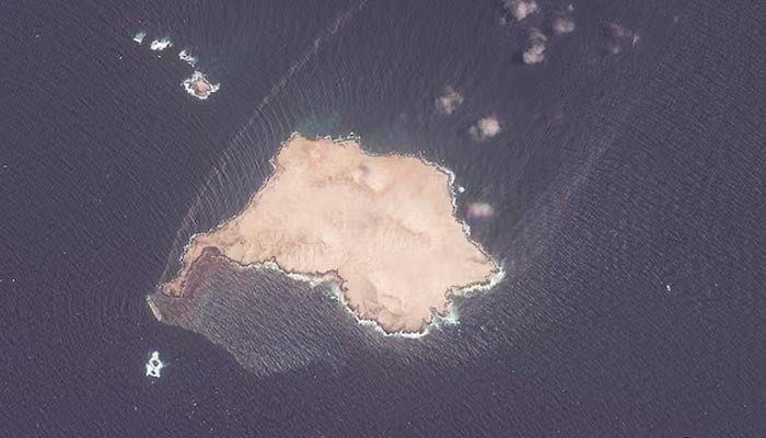 A satellite image shows an oil slick next to the Caroline Bezengi, a sanctioned vessel off the coast of the Dhofar Governorate, Oman, July 28, 2026. — Reuters