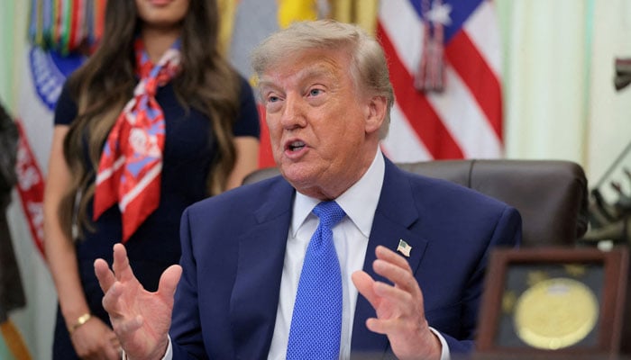 US President Donald Trump speaks during an event to sign an executive order regarding vaccine flexibility, in the Oval Office at the White House in Washington, DC, US, August 10, 2026. — Reuters