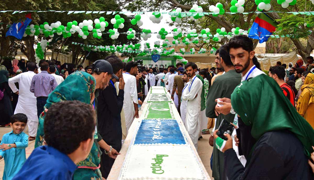 Students attend a march ahead of Independence Day in Karachi on August 13, 2026.— Online