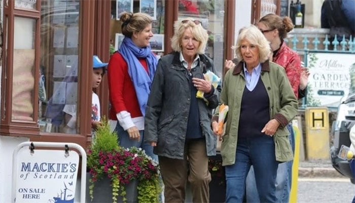 Queen Camilla enjoys low-key girls day out with family in Scottish village