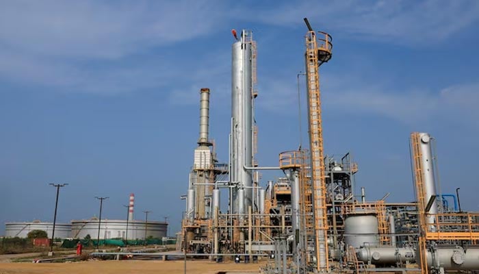 Cnergyico Pk Limited refinery plant and crude oil storage tanks at the Hub coast in Balochistan province, Pakistan, March 18, 2026. — Reuters