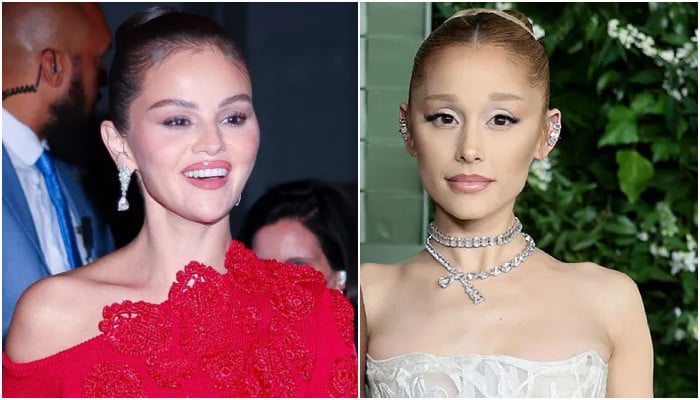 Selena Gomez attends Ariana Grande's special Eternal Sunshine tour stop