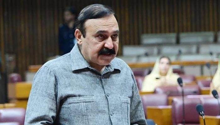 Parliamentary Affairs Minister Tariq Fazal Chaudhry speaks during National Assembly session, Islamabad, Parliament House. — Facebook/@DrTariqFazalChaudhry/File