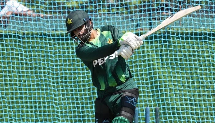 Pakistans Babar Azam bats during their training session at the Sinhalese Sports Club in Colombo on February 6, 2026. — X/TheRealPCB