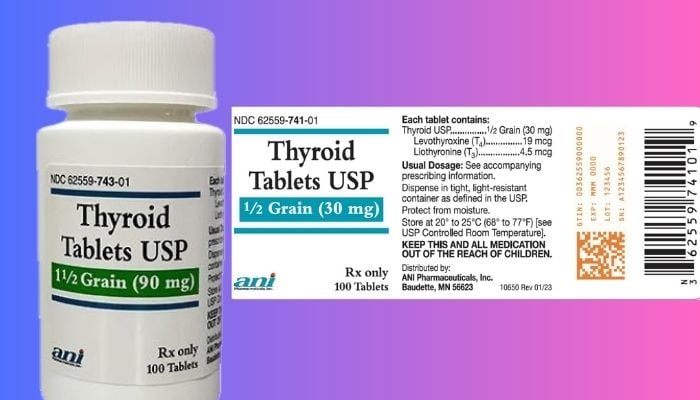Thyroid tablets USP 30mg recalled: Check lot number 504950