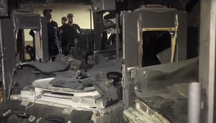 A view of Pims NICU after fire erupted on August 26, 2026. — Geo News