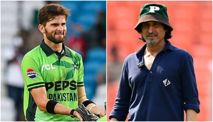 Pakistan pacer Shaheen Shah Afridi (left) and former cricketer Ramiz Raja. — AFP/ICC/File