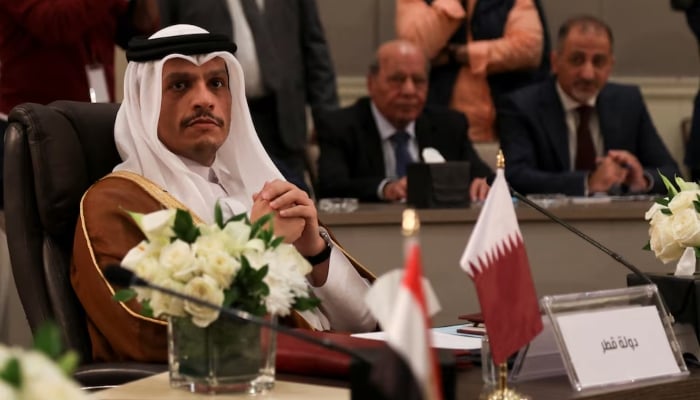 Qatars Prime Minister and Foreign Minister Sheikh Mohammed bin Abdulrahman Al-Thani attends the Arab Ministerial Committee meeting in Amman, Jordan April 21, 2022. — Reuters