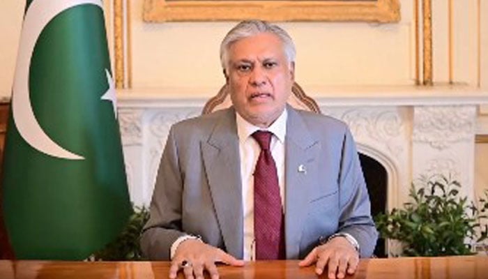 Deputy Prime Minister and Foreign Minister Ishaq Dar delivers a keynote address at a seminar titled “The Indus Waters Treaty: South Asian Security at the Crossroads” on August 28, 2026. — X/ForeignOfficePk