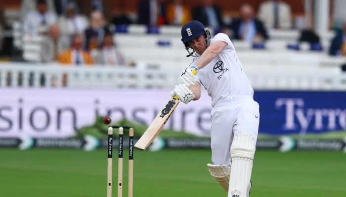 Englands Dan Lawrence in action against Pakistan during second at Lords Cricket Ground, London, Britain - August 29, 2026. — Reuters