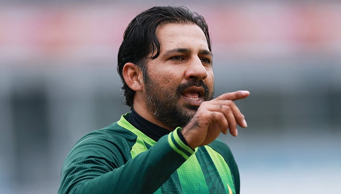 Pakistan red-ball head coach Sarfraz Ahmed during a practice session before the first Test against England at Headingley in Leeds on August 17, 2026. — Reuters