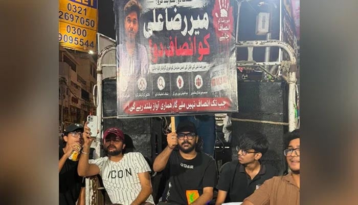 People protesting against the murder of young businessman Mir Raza Ali in Karachi. — Facebook@JusticeForMirRaza/File