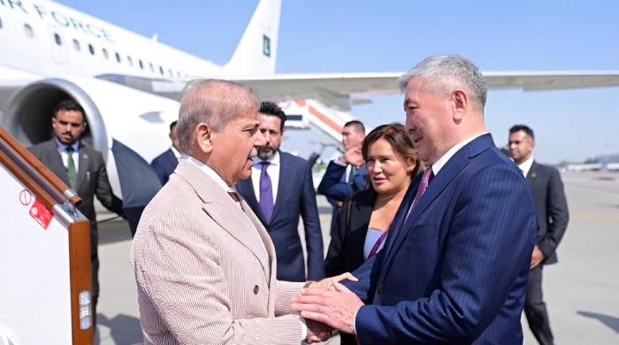 PM Shehbaz lands in Bishkek on three-day visit for SCO summit, bilateral talks