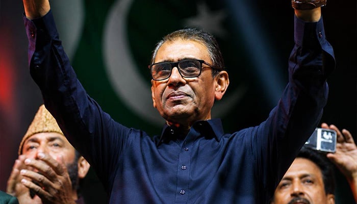 This file photo shows Muttahida Qaumi Movement-Pakistan Chairman Dr Khalid Maqbool Siddiqui during a public gathering in Karachi. — Facebook/@AllAbout.MQM