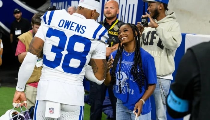 Simone Biles shares sweet viral moment with husband Jonathan Owens before Colts game