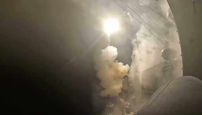 A screengrab from a video obtained from social media on September 1, 2026, shows a missile launch on the day US Central Command (CENTCOM) said US forces carried out strikes on Iranian military target. — Reuters