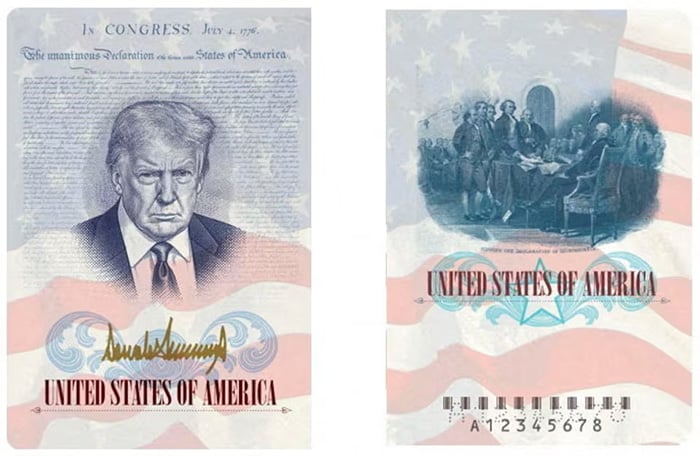 A US passport featuring an image and signature of US President Donald Trump is seen this rendering released by the State Department in Washington, DC, US, April 28, 2026. — Reuters