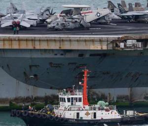 After 286 days at sea, US aircraft carrier Abraham Lincoln arrives in Thailand