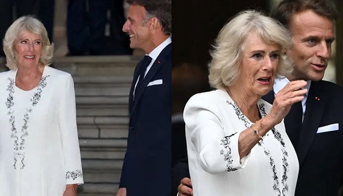 Queen Camilla and Macron’s courteous exchange catches eyes