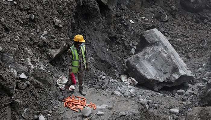 A rescue team member stands near the explosives as rescuers work to enter the tunnel at the Upper Trishuli 3A Hydropower Station to search for survivors and retrieve bodies in Rasuwa, Nepal, September 3, 2026. — Reuters