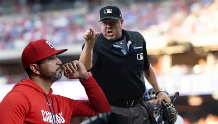 Cardinals manager Oliver Marmol ejected after umpire tells rookie to fix his hat
