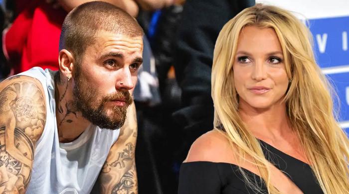 Britney Spears lets Justin Bieber do the talking in latest post