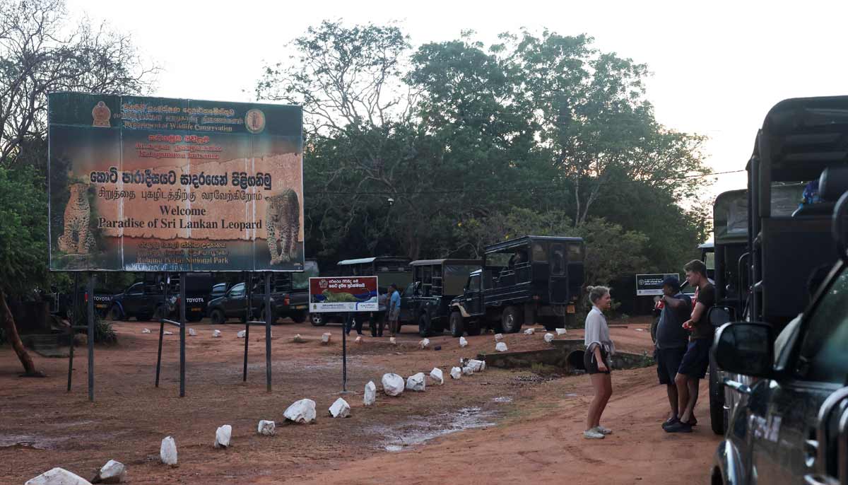 Tourists and safari jeeps wait outside Yala National Park for it to open, in southern Sri Lanka, August 26, 2026.— Reuters