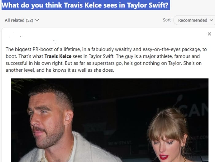What Travis Kelce sees in Taylor Swift?