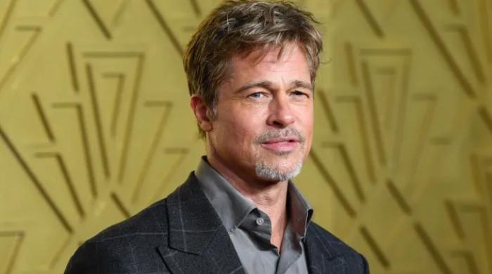 Brad Pitt gets surprise help during his movie promotion