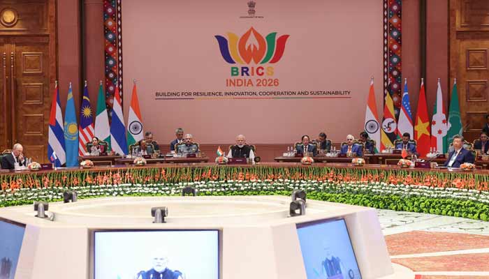 Indias Prime Minister Narendra Modi speaks on the day of the BRICS Summit in New Delhi, India, September 12, 2026.— Reuters