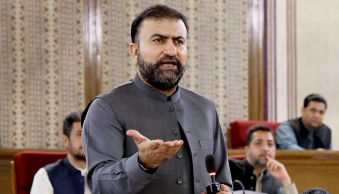 Chief Minister Sarfraz Bugti addresses Balochistan Assembly in Quetta on September 9, 2026. — Facebook/DprGoB