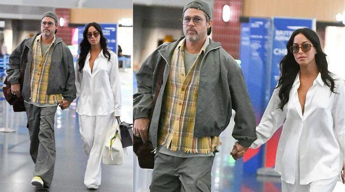 Brad Pitt leans on Ines de Ramon after being hurt by his kids