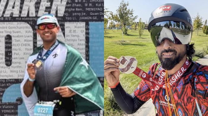 Pakistani triathletes Shahzada Asad, Jibran Jawaid complete international triathlon challenges