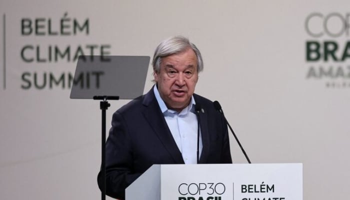 United Nations Secretary-General Antonio Guterres attends the opening of the Belem Climate Summit plenary session, as part of the United Nations Climate Change Conference (COP30), in Belem, Brazil, November 6, 2025. — Reuters