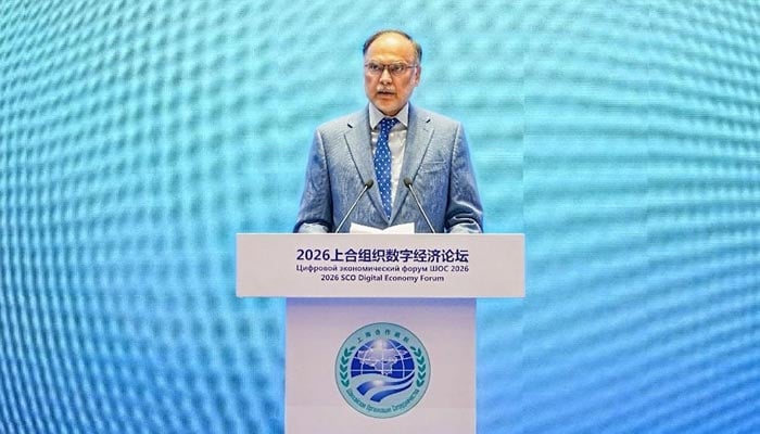 Federal Minister for Planning, Development and Special Initiatives, Professor Ahsan Iqbal, addresses Thematic Forum on Digital Governance and Capacity Building during 2026 Shanghai Cooperation Organisation Digital Economy Forum in Urumqi, China. — Planning Ministry