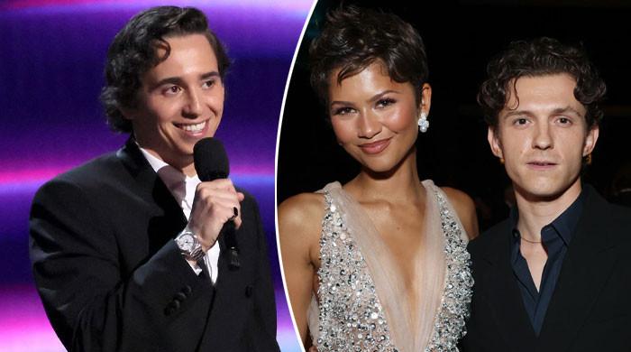 Marcello Hernández shoots shot with Zendaya, Tom Holland at the Emmys