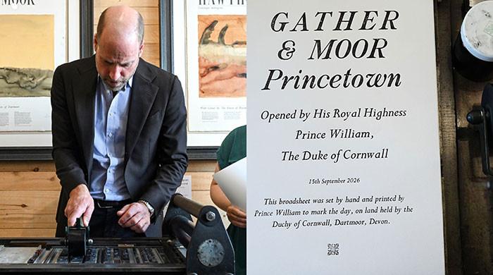 Prince William gets creative with moorland-inspired printing in Princetown