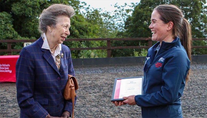 Princess Anne honours equine lecturer Leah Crook with special coaching award