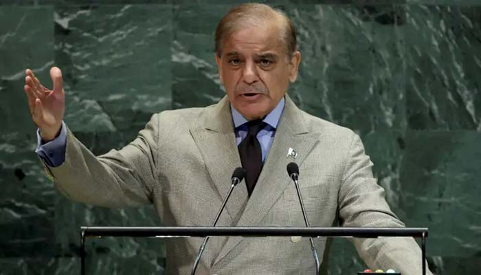 Prime Minister Shehbaz Sharif addresses the United Nations General Assembly on September 26, 2025. — Reuters