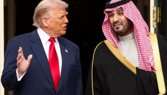 US President Donald Trump welcomes Saudi Crown Prince and Prime Minister Mohammed bin Salman during an arrival ceremony on the South Lawn of the White House in Washington, DC, US, November 18, 2025. — Reuters