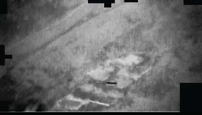 An unidentified object captured in the Middle East in May 2022 is seen in this still image taken from a video, as part of a series of documents of unidentified aerial phenomenon (UAP) released by the US Defence Department on May 8, 2026.