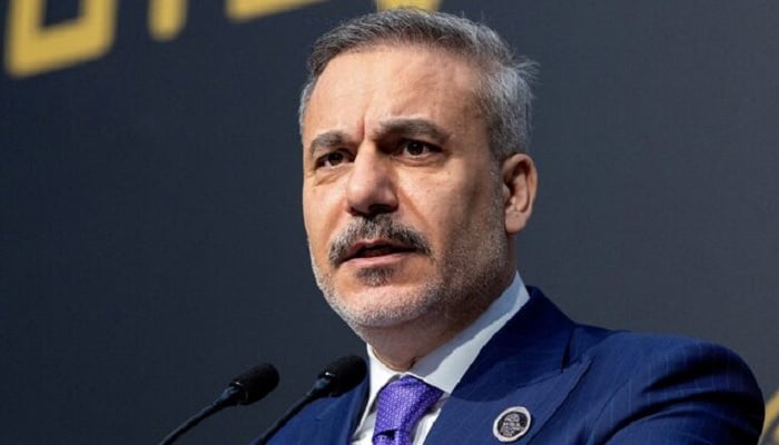 Turkeys Foreign Minister Hakan Fidan speaks to reporters at the Antalya Diplomacy Forum in Antalya, Turkey, April 19, 2026. — Reuters