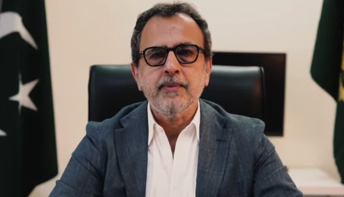 Federal Minister for Energy Sardar Awais Ahmad Khan Leghari speaks in this televised address in Islamabad, September 20, 2026. — Screengrab via YouTube/Geo News