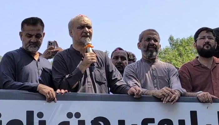 Jamaat-e-Islami Emir Hafiz Naeemur Rehman addresses party workers at Cantt Station, Karachi, on September 20, 2026. — Screengrab via Geo News