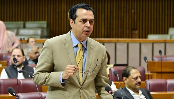 State Minister for Interior Talal Chaudhry speaks on the floor of the House. — Radio Pakistan